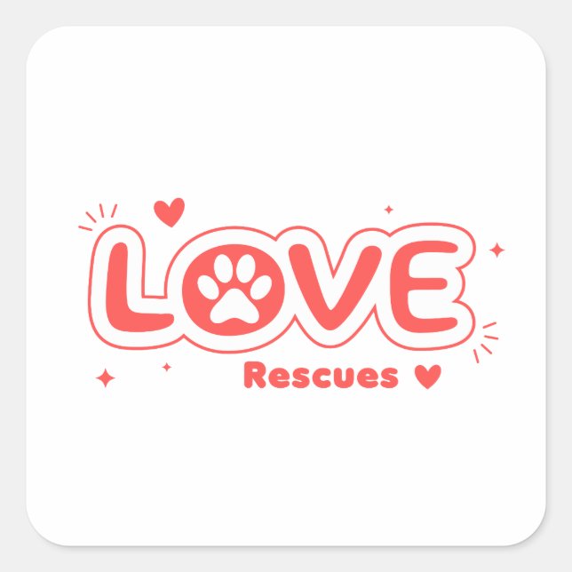 Adesivo Quadrado OWRAssist Love Rescues (Frente)
