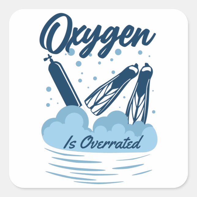 Adesivo Quadrado Oxygen is Overrated - For Swimmers (Frente)