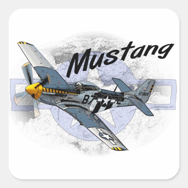 Adesivo Quadrado P51 Mustang (Frente)