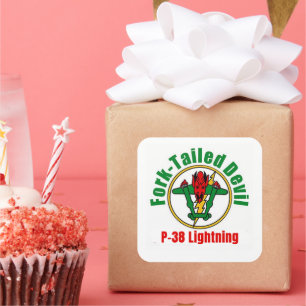 Adesivo Quadrado P-38 Pino Diabo Com Forte