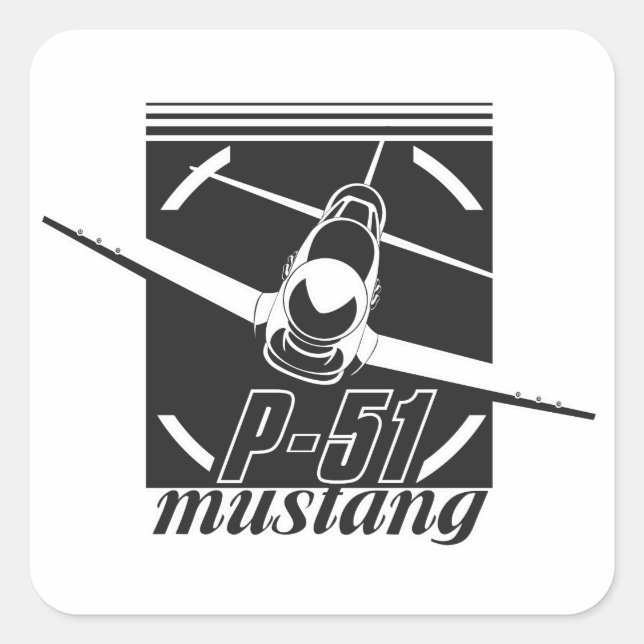 Adesivo Quadrado P-51 mustang (Frente)