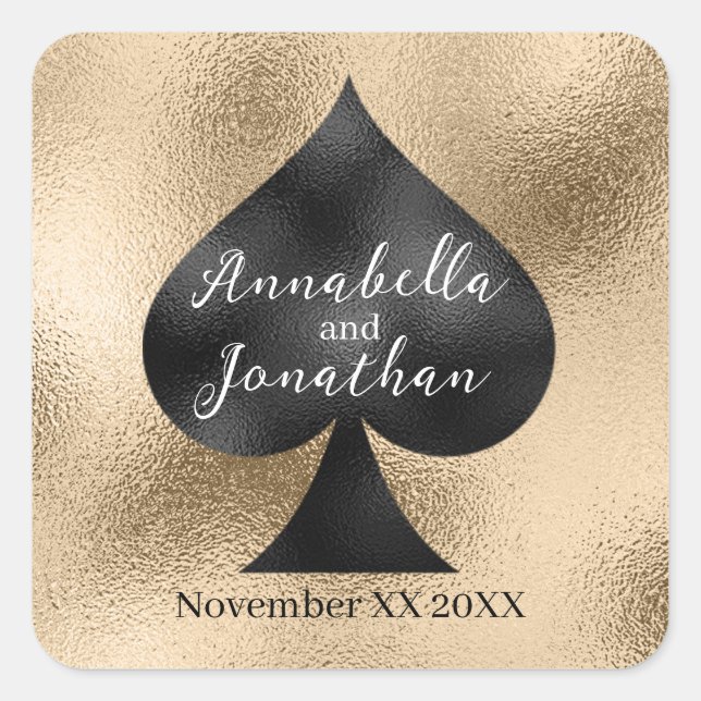 Adesivo Quadrado Pá Preta em Dourado (Frente)