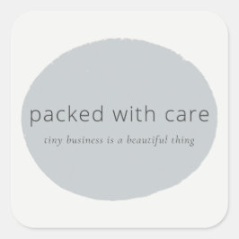 Adesivo Quadrado Packed with care tiny business Sticker