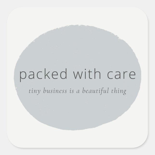 Adesivo Quadrado Packed with care tiny business Sticker (Frente)