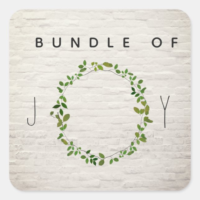 Adesivo Quadrado Pacote De Joy Brick Wreath Sticker (Frente)
