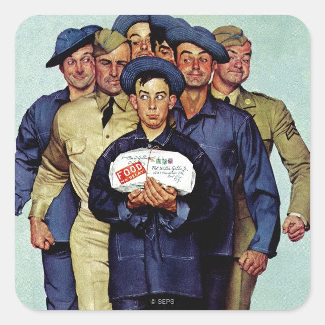 Adesivo Quadrado Pacote de Willie Gillis em casa (Frente)