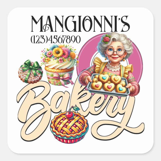 Adesivo Quadrado Padaria (Frente)