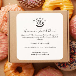 Adesivo Quadrado Padaria de Donut com Granulado Ingrediente Minimal