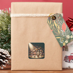 Adesivo Quadrado Padaria Surrealista dos Donuts Dançantes