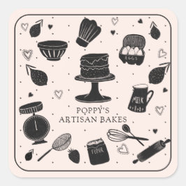 Adesivo Quadrado padaria Utensils