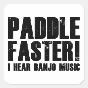 Adesivo Quadrado Paddle Mais Rápido Eu Ouço Música Banjo