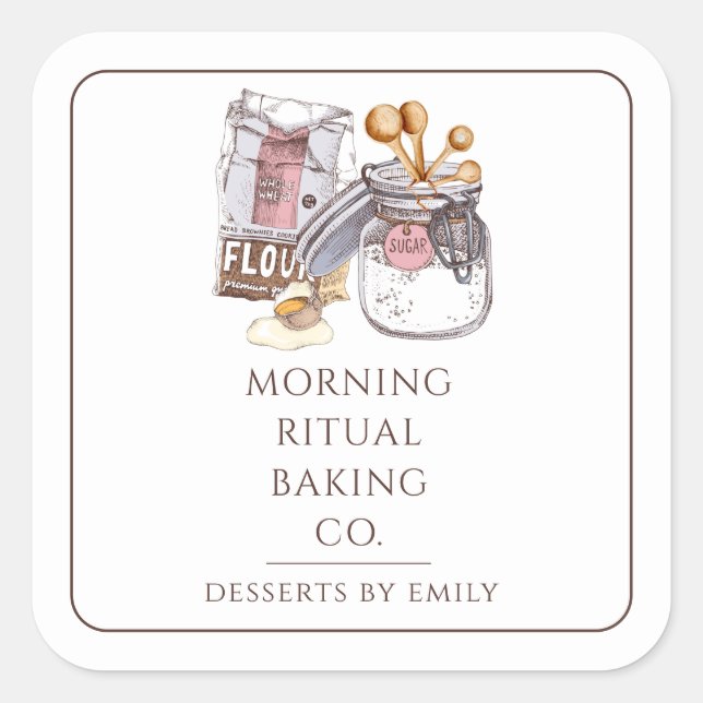 Adesivo Quadrado Padeiro de Padaria Artesanal (Frente)