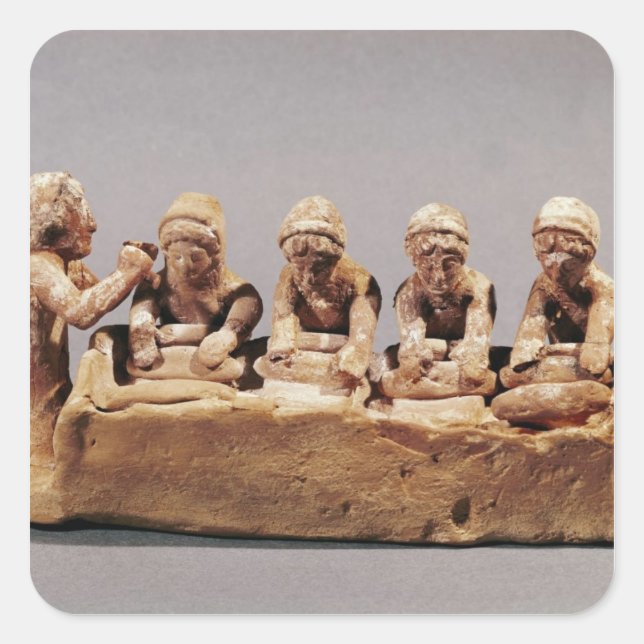 Adesivo Quadrado Padeiros que amassam a massa em Thebes (Frente)