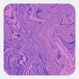 Adesivo Quadrado Padrão Abstrato de Mármore Líquido Roxo