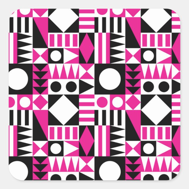 Adesivo Quadrado Padrão abstrato moderno do século médio. (Frente)