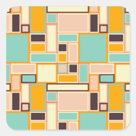 Adesivo Quadrado Padrão abstrato vibrante com retângulos