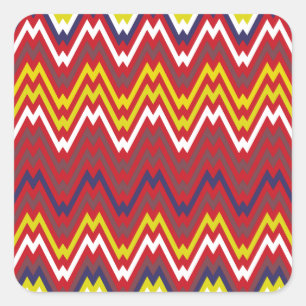 Adesivo Quadrado Padrão Afro-Zigzag Chevron-Weave Striped