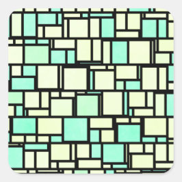 Adesivo Quadrado Padrão amarelo verde geométrico