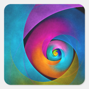 Adesivo Quadrado Padrão Azul Cor-de-rosa Abstrato Floral Moderno #1