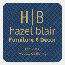 Padrão Azul Elegante | Logotipo Comercial Monogram