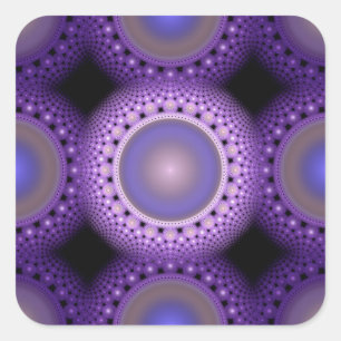 Adesivo Quadrado Padrão azul fractal de Natal