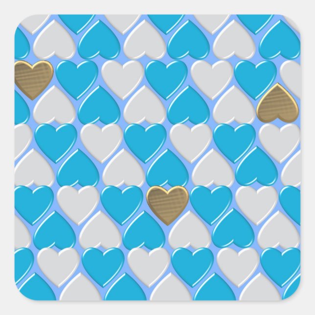 Adesivo Quadrado Padrão bávaro azul e branco. (Frente)