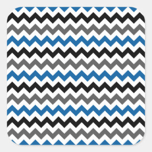 Adesivo Quadrado Padrão Chevron Fundo Cinza Azul Preto Branco