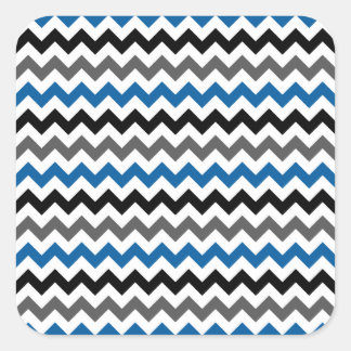 Adesivo Quadrado Padrão Chevron Fundo Cinza Azul Preto Branco