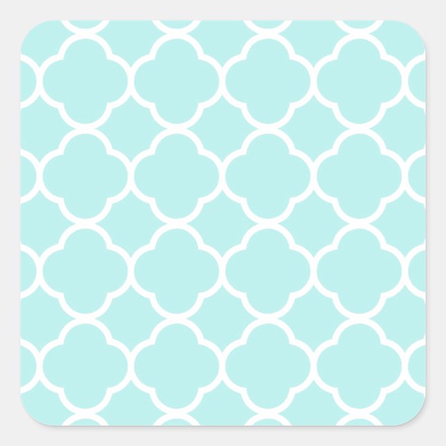 Adesivo Quadrado Padrão Clássico do Quatrefoil em Marrocos (Frente)