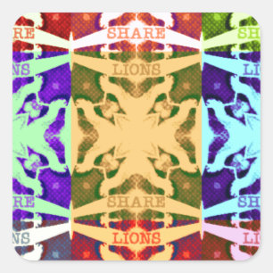 Adesivo Quadrado Padrão colorido da cultura pop art xadrez africano