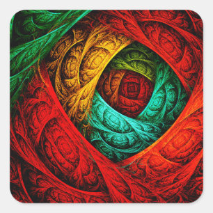 Adesivo Quadrado Padrão Colorido de Arte Moderna Abstrato artística