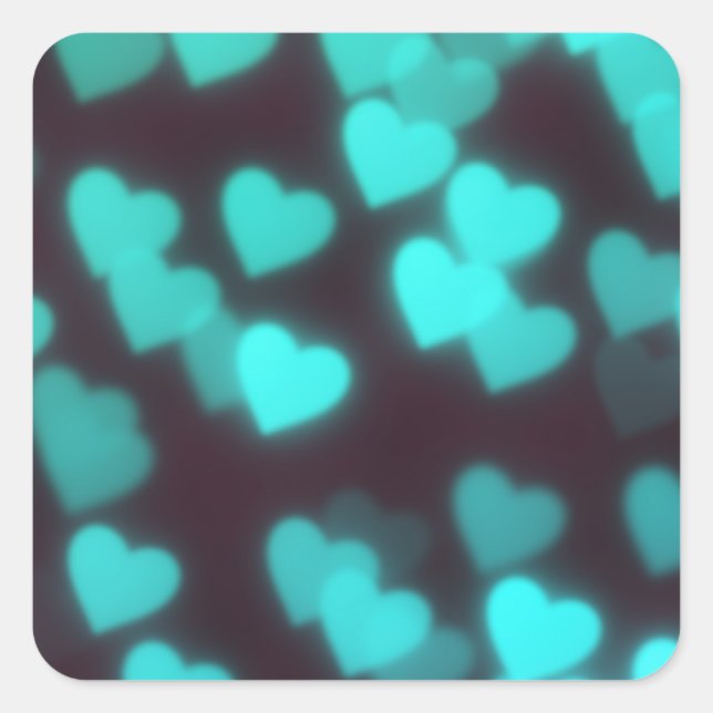 Adesivo Quadrado Padrão Coração Moderno Correto (Frente)