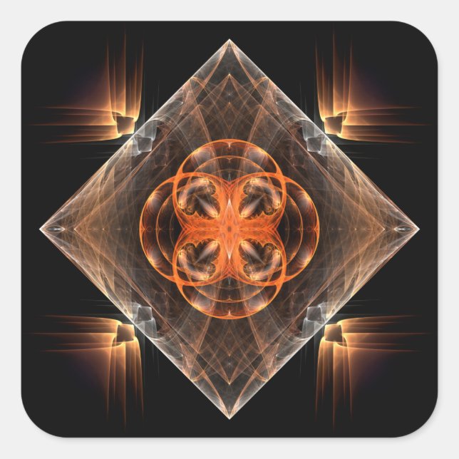 Adesivo Quadrado Padrão cruzado místico (Frente)