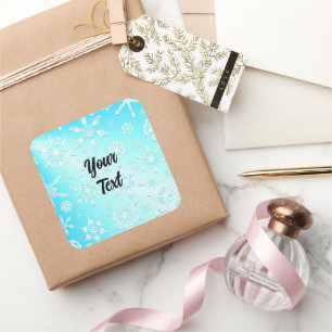 Adesivo Quadrado Padrão Crystal Snowflakes