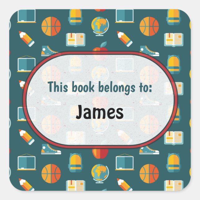 Adesivo Quadrado Padrão de Abastecimento Colorido Escolar Esquadrão (Frente)