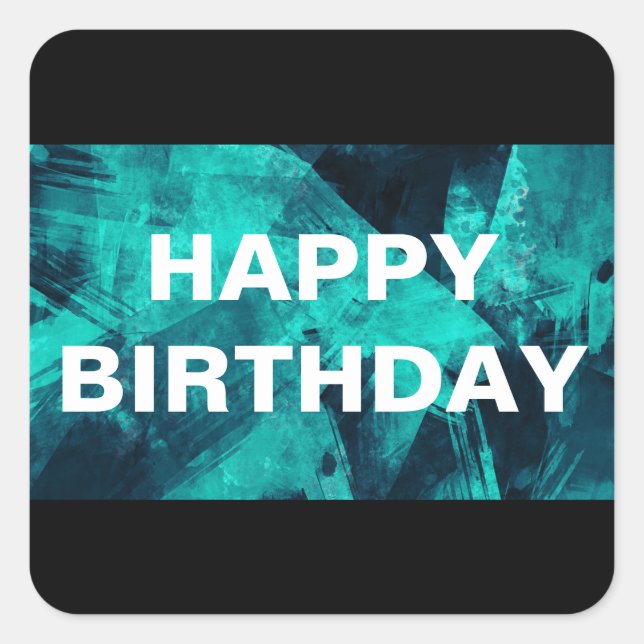 Adesivo Quadrado Padrão de Abstrato azul e escuro (Frente)