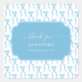 Adesivo Quadrado Padrão de Arco Azul de Cor da Água do rico