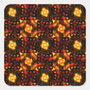 Adesivo Quadrado Padrão de Arte Abstrata Boho Moderno Elegante a Ou