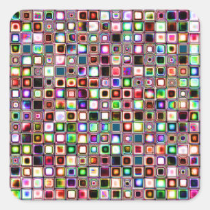 Adesivo Quadrado Padrão De Azulejos Mosaicos Funky Com Pedras De J