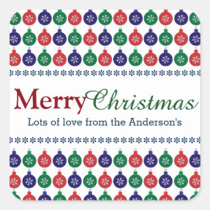 Adesivo Quadrado Padrão de Balança Personalizado Natal