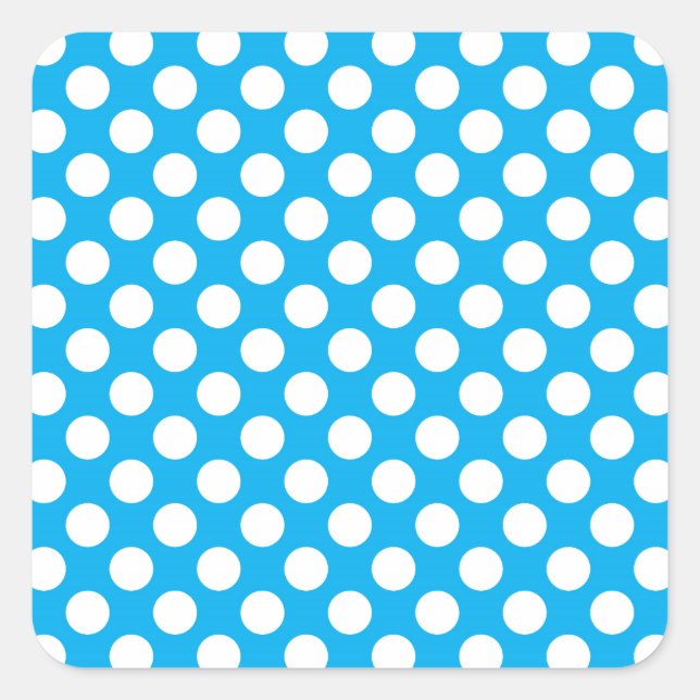 Adesivo Quadrado Padrão de bolinhas brancas e azuis (Frente)