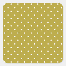 Adesivo Quadrado Padrão de bolinhas brancas em amarelo mostarda