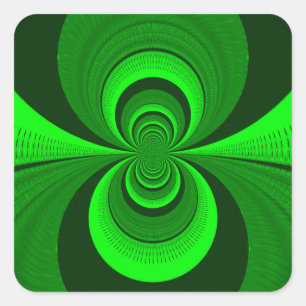 Adesivo Quadrado Padrão de caleidoscópio verde brilhante abstrato