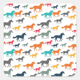Adesivo Quadrado Padrão de Cavalo Cugado