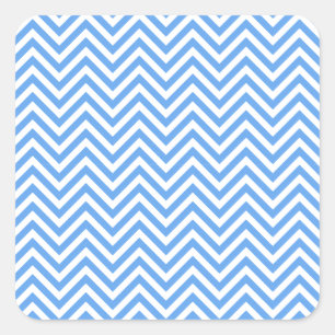 Adesivo Quadrado Padrão de Chevron Azul Zigzag