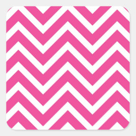 Adesivo Quadrado Padrão de Chevron Rosa Girly