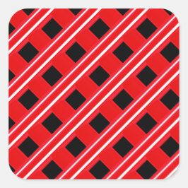 Adesivo Quadrado Padrão De Classificação Vermelho E Branco