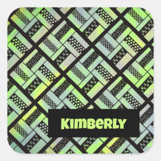 Adesivo Quadrado Padrão de Coleta de Patchwork de Railfence