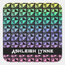 Adesivo Quadrado Padrão de Coleta do Rainbow Broken Dishes