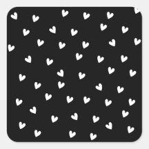 Padrão de Coração Preto e Branco Monocromático